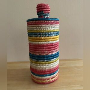 Handwoven Coil Basket with Lid
